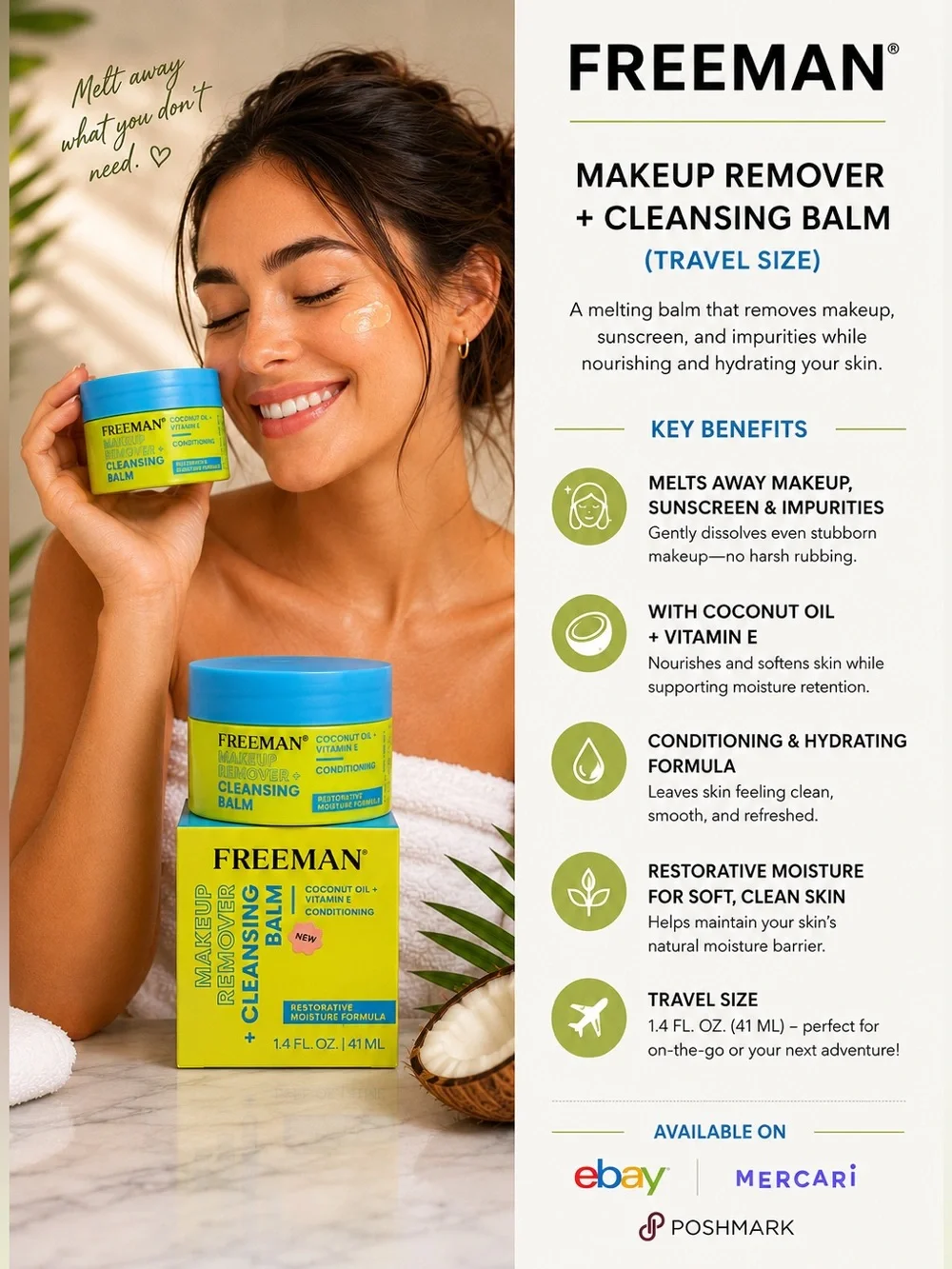 FREEMAN Makeup Remover + Cleansing Balm — Blue & Yellow
